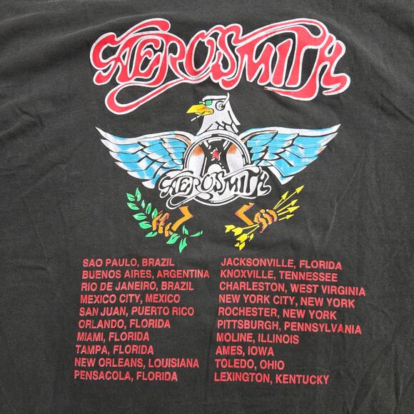 1993 Aerosmith Vintage Aero Force One Tour Shirt XL Original Single Stitch - Picture 8 of 10